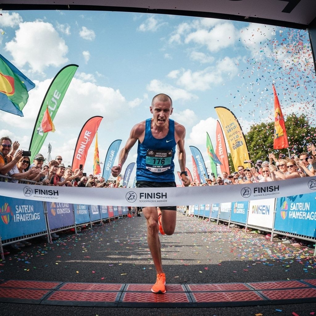 Corredor cruzando linha de chegada